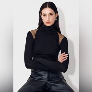 Marcella New York Sweater with sheer shoulder cut outs